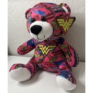 Six Flags DC Comics WB‎ Justice League Wonder Woman Pink Teddy Bear Plush